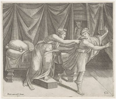 Giuseppe e la moglie di Potifar da Marcantonio Raimondi