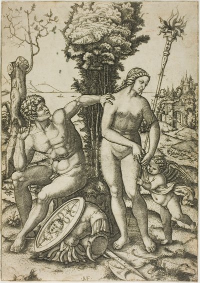 Marte, Venere e Cupido da Marcantonio Raimondi