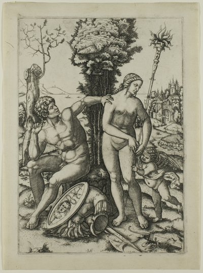 Marte, Venere e Cupido da Marcantonio Raimondi