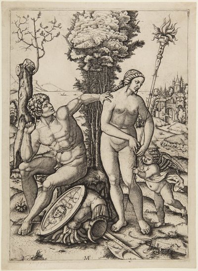 Marte, Venere e Cupido da Marcantonio Raimondi