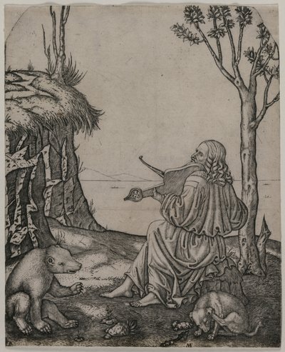 Orfeo che incanta gli animali da Marcantonio Raimondi