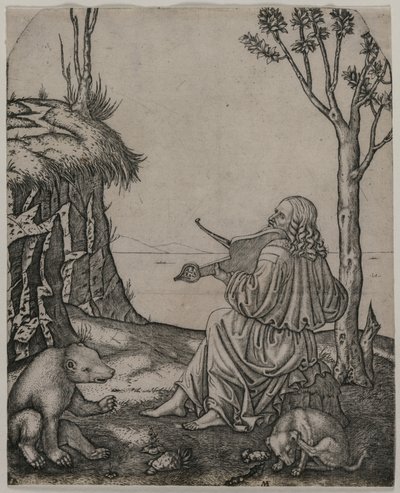 Orfeo che incanta gli animali, c. 1505 da Marcantonio Raimondi