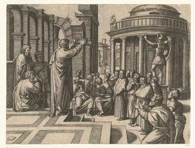 Paolo predica ad Atene da Marcantonio Raimondi