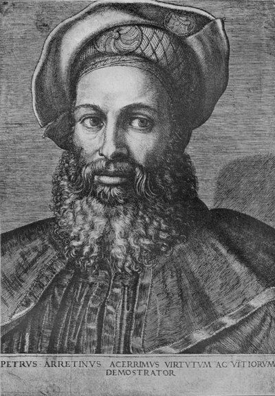 Ritratto di Pietro Aretino, c1517 da Marcantonio Raimondi