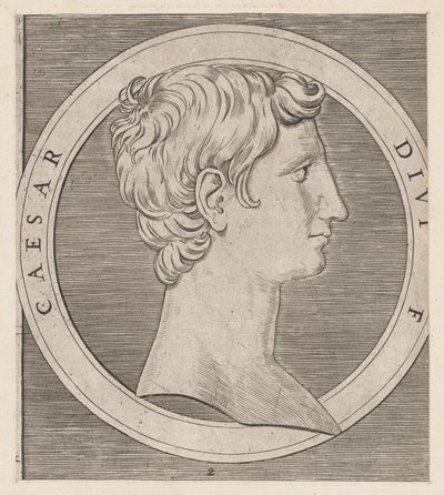 Speculum Romanae Magnificentiae: Ottaviano Augusto, da I Dodici Cesari, ca. 1500-1534 da Marcantonio Raimondi