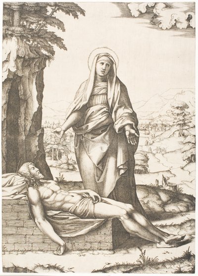 La Pietà da Marcantonio Raimondi