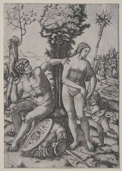 Venere, Marte e Cupido, 1508 da Marcantonio Raimondi