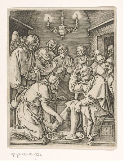 Lavanda dei piedi di Pietro (Passione di Cristo) da Marcantonio Raimondi
