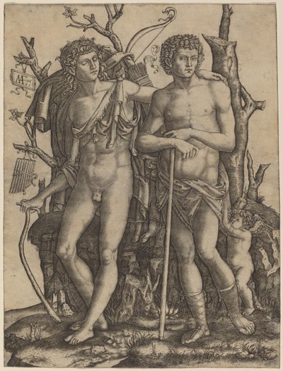Apollo e Giacinto da Marcantonio Raimondi after Francesco Francia