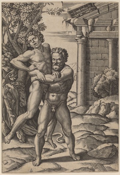 Ercole e Anteo da Marcantonio Raimondi, after Raphael