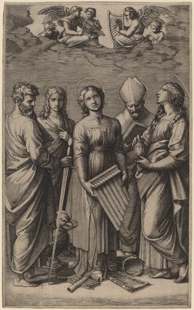 Santa Cecilia da Marcantonio Raimondi after Raphael