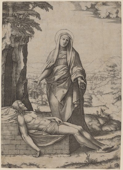 Il compianto della Vergine da Marcantonio Raimondi after Raphael