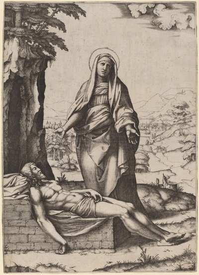 Il compianto della Vergine da Marcantonio Raimondi after Raphael