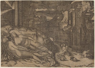 Il sogno di Raffaello da Marcantonio Raimondi possibly after Raphael