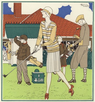 Il primo tee, di fronte alla Club House a Le Touquet da Marcel Jacques Hemjik