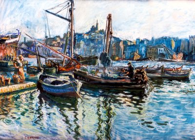 Il porto di Marsiglia, c1920 da Marcel Leprin