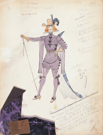 Francia, Parigi, bozzetto di costume per Don Giovanni per la rappresentazione Don Giovanni o il dissoluto punito, all
