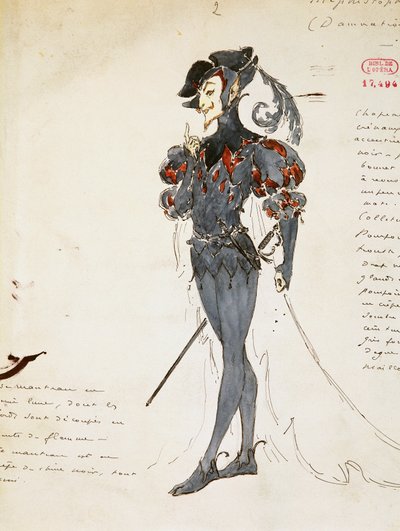 Mephistopheles, bozzetto di costume per La dannazione di Faust da Marcel Multzer