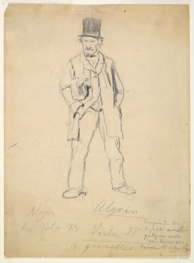 Schizzo di un vagabondo (recto); Donna e due neonati (verso) da Marcellin Desboutin