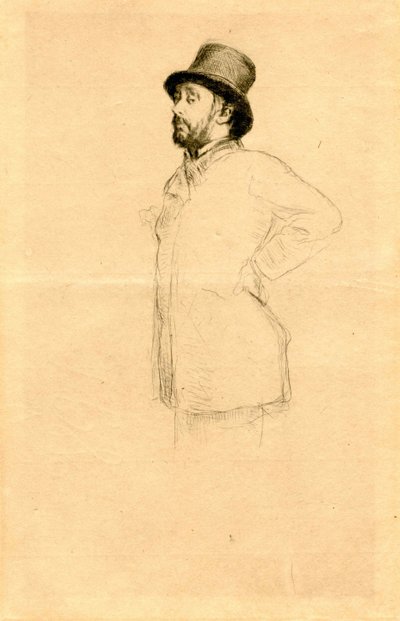 Edgar Degas con cappello da Marcellin Gilbert Desboutin