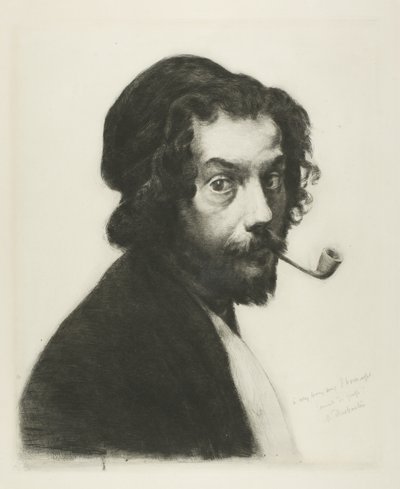 Uomo con pipa da Marcellin Gilbert Desboutin