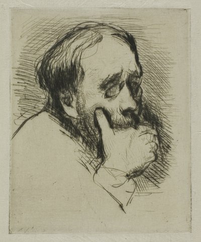 Ritratto di Degas, con la mano sulla bocca da Marcellin Gilbert Desboutin