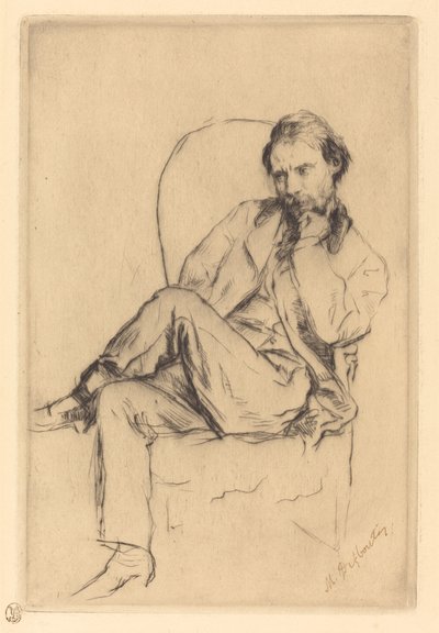 Renoir seduto da Marcellin Gilbert Desboutin