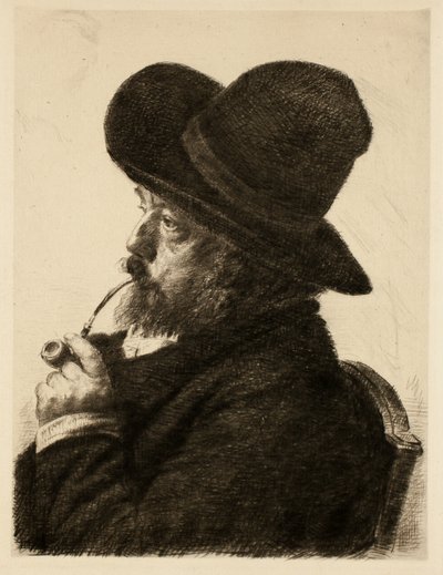 Fumando con un Grande Cappello (Autoritratto) da Marcellin Gilbert Desboutin