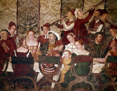Il re di Danimarca Cristiano I a un banchetto ospitato da Bartolomeo Colleoni (dettaglio) da Marcello Fogolino