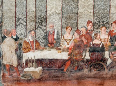 Banchetto (dettaglio) da Marcello or Romani Girolamo (Romanino) (c.1485 c.1566) (attr.to) Fogolino