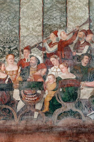 Banchetto (dettaglio) della Visita di Cristiano I di Danimarca a Bartolomeo Colleoni, Sala d