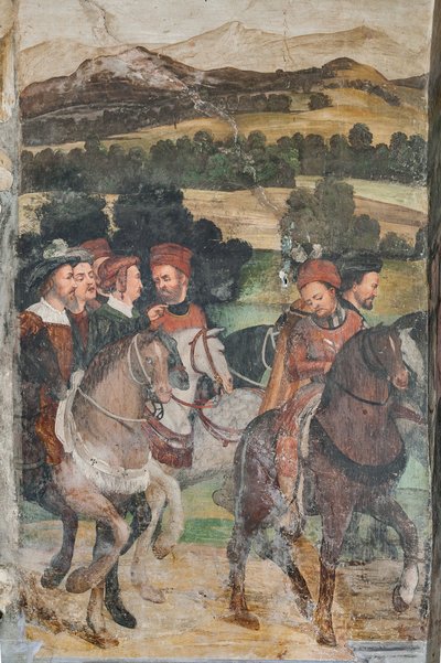 Visita di Cristiano I di Danimarca a Bartolomeo Colleoni (dettaglio) da Marcello or Romani Girolamo (Romanino) (c.1485 c.1566) (attr.to) Fogolino