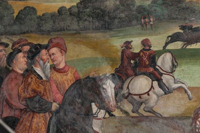 Scena di caccia (dettaglio) da Marcello or Romani Girolamo (Romanino) (c.1485 c.1566) (attr.to) Fogolino