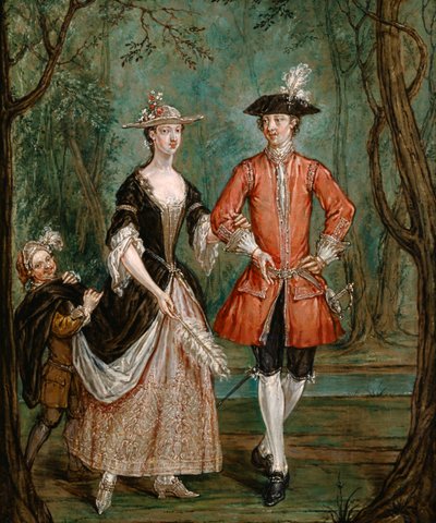 Signora e gentiluomo con un paggio da Marcellus Laroon the Younger