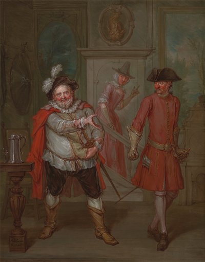 Scena tratta da "Enrico IV, Parte I" di Shakespeare da Marcellus Laroon the Younger