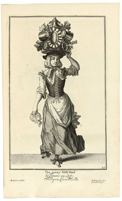 La felice lattaia, 1733 da Marcellus or Marcel Lauron