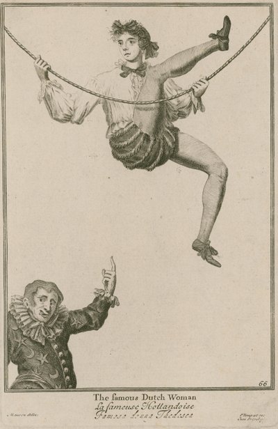 Fiera di Bartholomew, Londra: La famosa donna olandese, 1687 da Marcellus the Elder Laroon