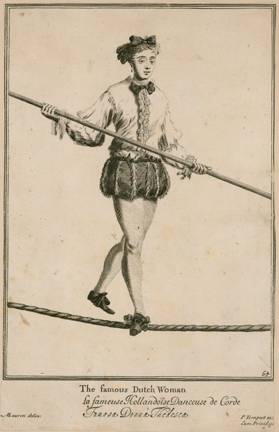 Fiera di Bartholomew, Londra: La famosa donna olandese nel 1687 da Marcellus the Elder Laroon