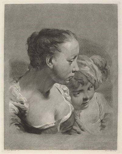 Giovane donna e un ragazzo rivolti a destra da Marco Alvise Pitteri after Giovanni Battista Piazzetta