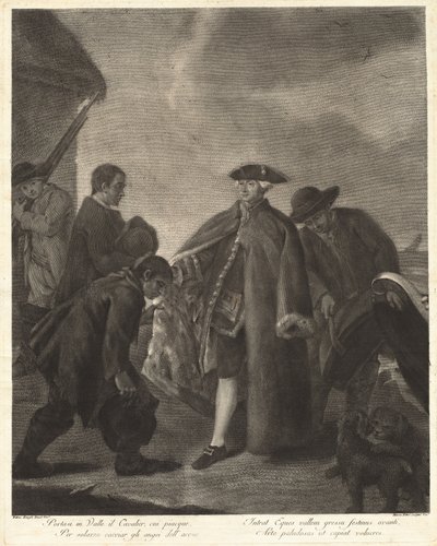 Portasi in Valle il Cavalier da Marco Alvise Pitteri after Pietro Longhi