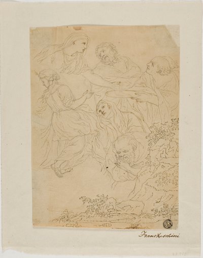 Schizzi di figure, paesaggio da Marcantonio Franceschini