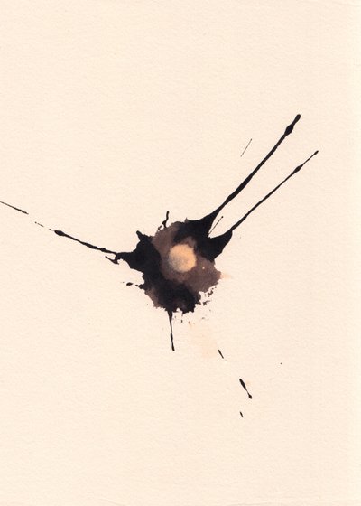 Blot 2, 2018 (inchiostro e candeggina su carta) da Marco Campedelli
