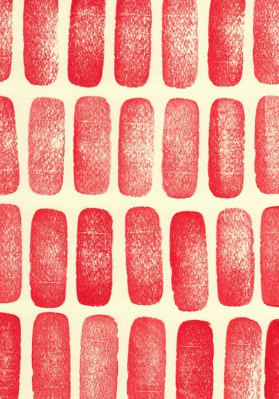 Stones_red, 2017 (timbri in gomma) da Marco Campedelli