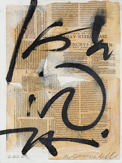 Texto #07, 2020 (collage, tecnica mista su tela) da Marco Campedelli