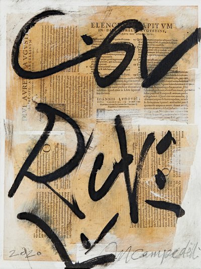 Texto #09, 2020 (collage, tecnica mista su tela) da Marco Campedelli