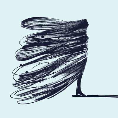 La ragazza farfalla, 2014 (inchiostro su carta) da Marco Campedelli