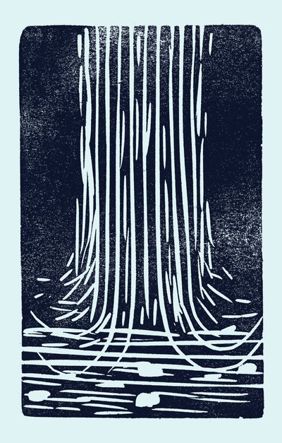 Cascata, 2014 (linoleum su carta) da Marco Campedelli