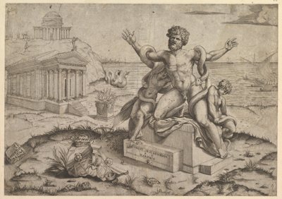 Speculum Romanae Magnificentiae: Antichi bassorilievi con Laocoonte, ca. 1516-20 da Marco Dente