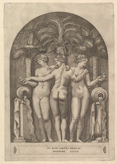 Speculum Romanae Magnificentiae: Le tre Grazie, ca. 1515-27 da Marco Dente
