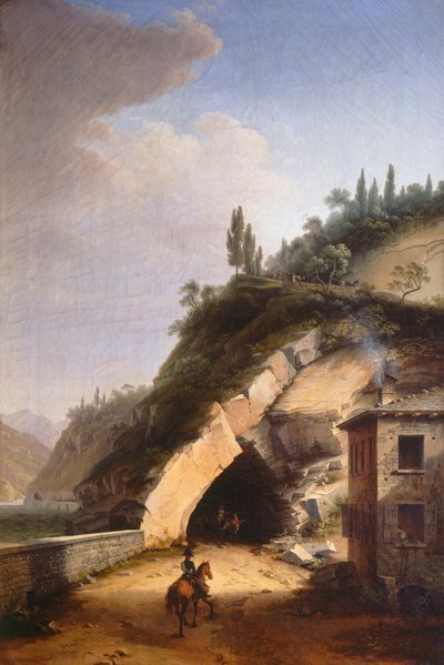 Veduta della casa e della prima galleria di Varenna a Bellano da Marco Gozzi